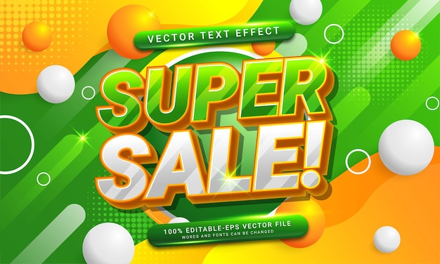 Promoción de ventas temática de efecto de estilo de texto editable de super venta