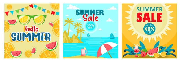 Promoción de ventas de verano con oferta de descuento de 40