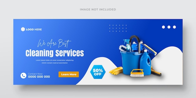 Vector promociones en las redes sociales para los servicios de limpieza de casas