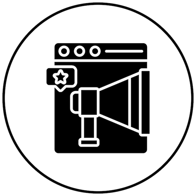 Promover la imagen vectorial del icono del sitio web Se puede utilizar para el marketing digital