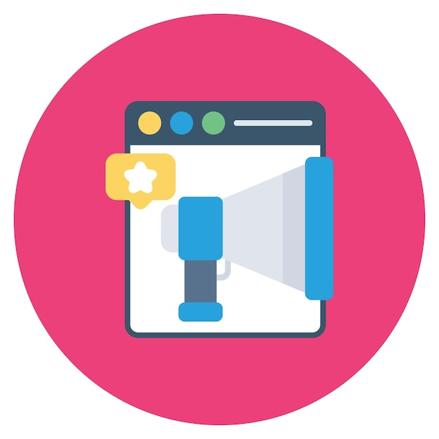 Promover la imagen vectorial del icono del sitio web Se puede utilizar para el marketing digital