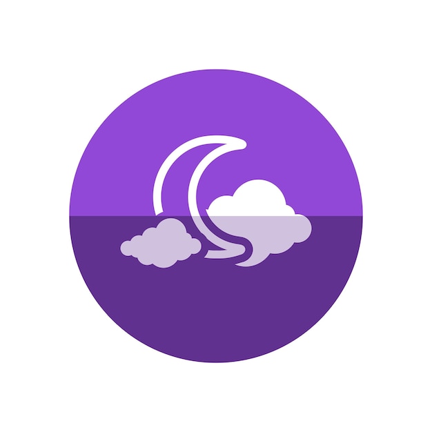 Pronóstico de la naturaleza noche clara Icono en estilo de círculo de color plano