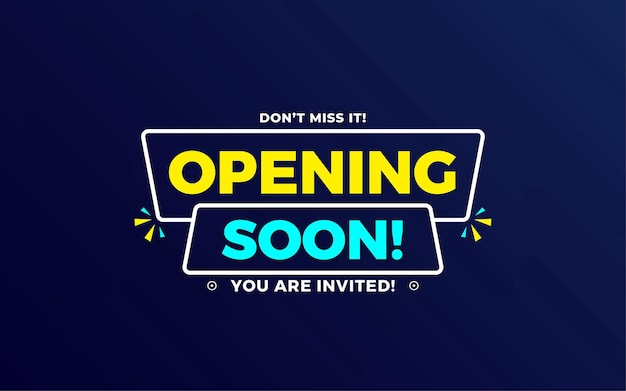 Pronto se abrirá un cartel de venta con una plantilla de diseño de banner de venta con efecto de texto editable en 3D