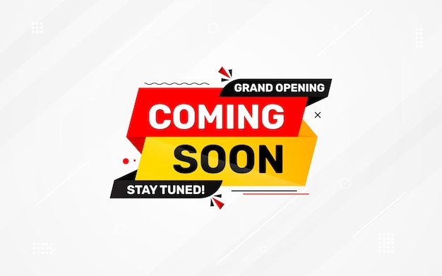 Pronto vendrá una plantilla de banner, una ilustración vectorial, una venta de banners, una gran apertura de banners.
