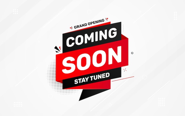 Pronto vendrá una plantilla de banner, una ilustración vectorial, una venta de banners, una gran apertura de banners.