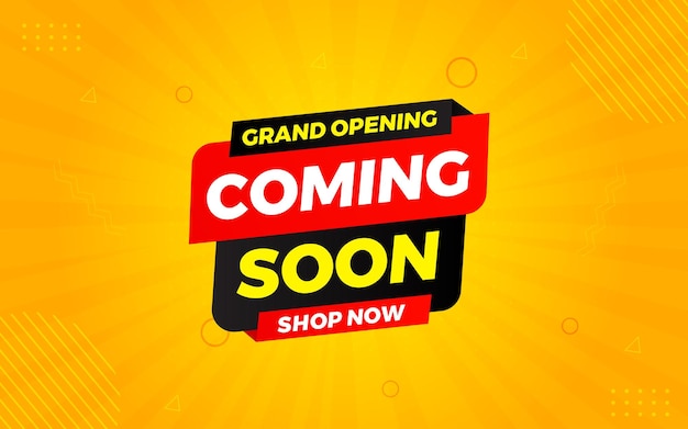 Pronto a la venta plantilla vectorial de banner de gran apertura elemento gráfico vectorial etiqueta de supertienda diseño promocional colección de fondo del festival de apertura del producto