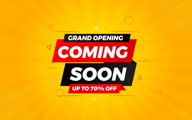 Pronto a la venta plantilla vectorial de banner de gran apertura elemento gráfico vectorial etiqueta de supertienda diseño promocional colección de fondo del festival de apertura del producto