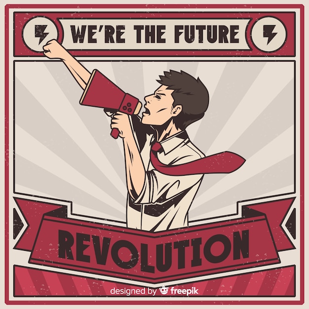 Vector propaganda de revolución retro