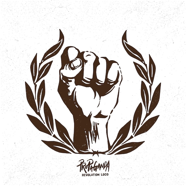 Vector propaganda revolution fist logo