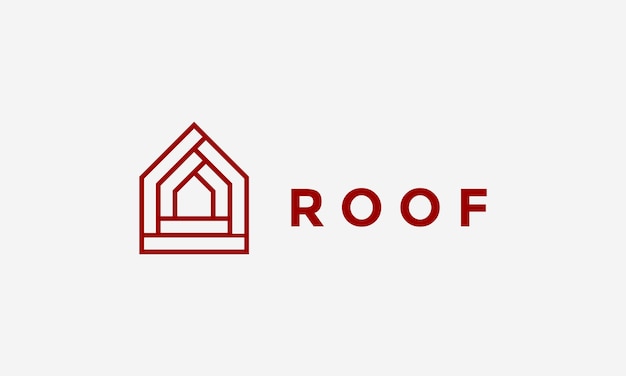 Propiedad casa edificio logo vector minimalismo concepto inmobiliaria arquitectura negocio empresa