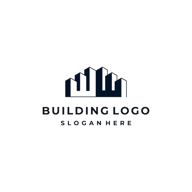 Propiedad de construcción de bienes raíces con letra inicial W o inspiración de diseño de logotipo WW