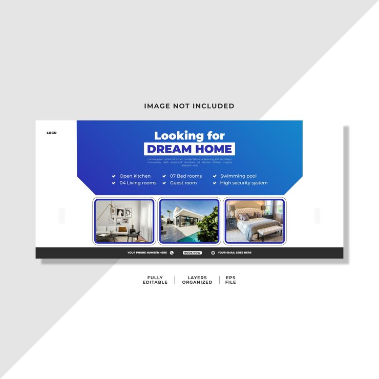 Vector propiedad inmobiliaria de la casa de la cubierta de facebook plantilla vectorial de banner web