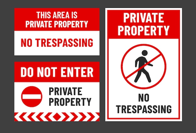 Propiedad privada sin traspasar, no entrar, vector de signo listo para imprimir de zona prohibida