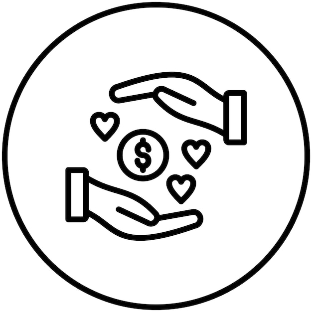 Proporcionar una ilustración del icono vectorial del conjunto de iconos de donaciones