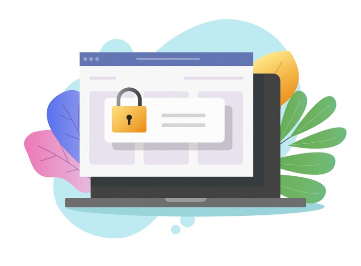 Vector protección de acceso seguro con contraseña en la computadora portátil