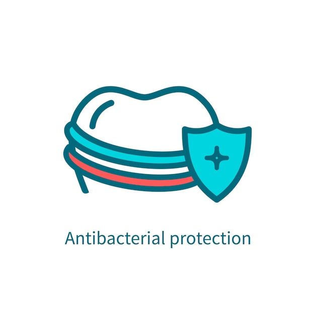 Protección antibacteriana de los dientes ilustración vectorial