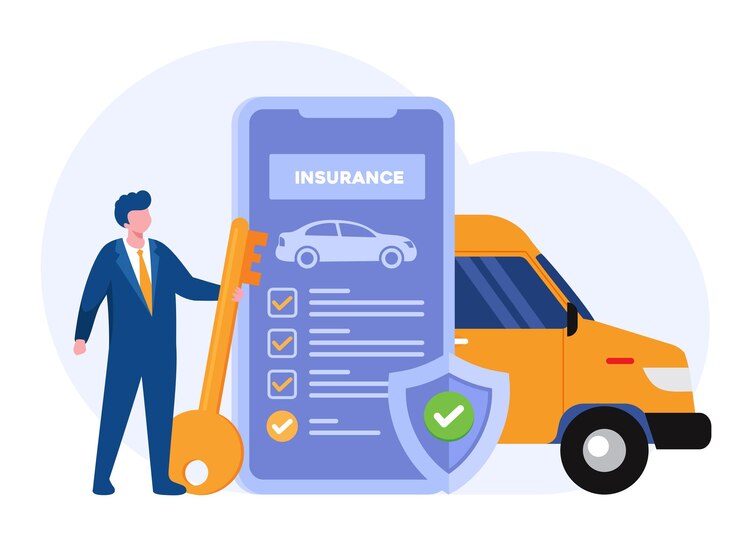 Vector la protección del concepto de seguro de automóvil protege el banner de vector plano de seguridad de accidentes de garantía de activos para el sitio web de la página de destino