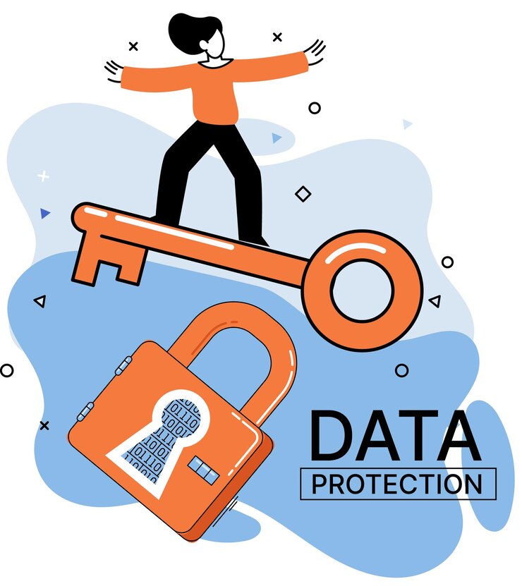 Vector protección de datos privacidad seguridad en internet gestión segura de datos proteger los datos de ataques de piratas informáticos
