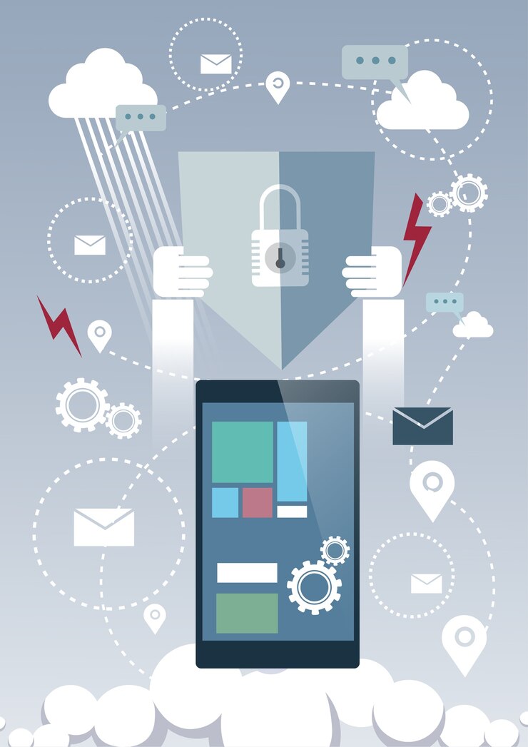 Vector protección de datos seguridad de almacenamiento en la nube