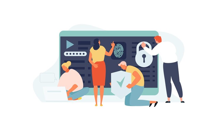 Vector protección de datos y seguridad en internet