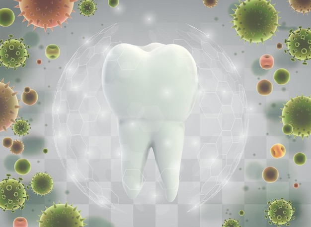 Protección de los dientes contra la plantilla vectorial de caries y enfermedades