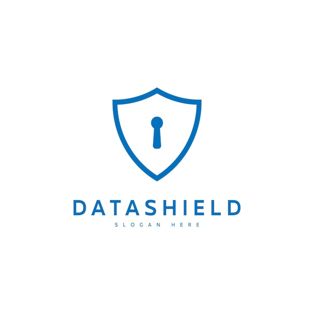Protección digital del logotipo del vector del escudo de datos
