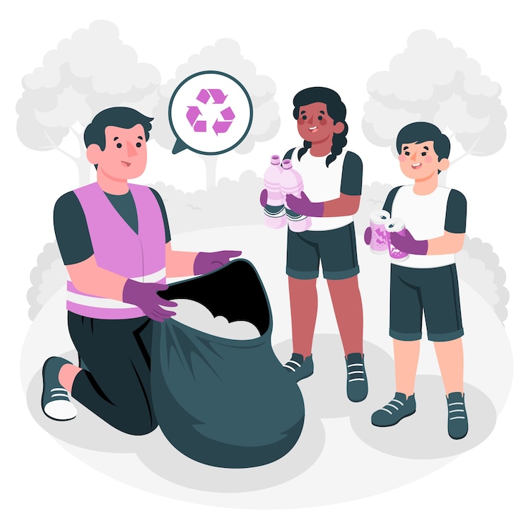 Vector protección de la ilustración del concepto de medio ambiente