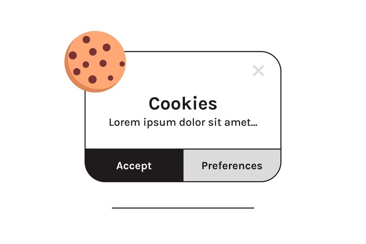 Vector protección de información de datos personales cookie y página web de internet utilizamos concepto de política de cookies.