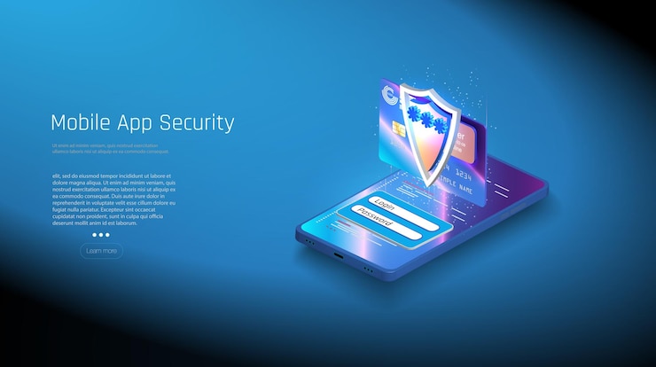Vector protección de inicio de sesión de banca en línea el concepto de billetera inteligente con una aplicación de pago fla