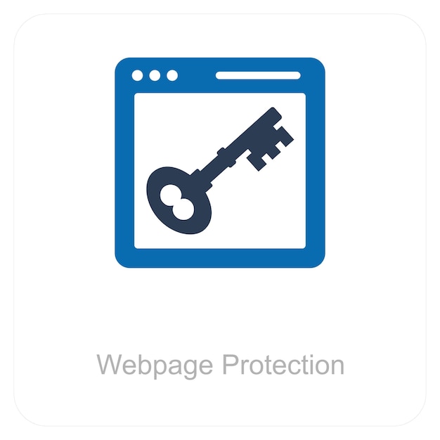 Protección de páginas web y concepto de íconos