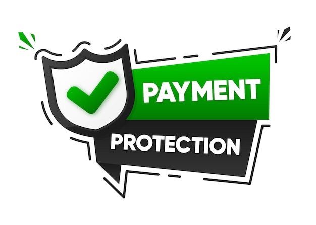 Protección de pagos Seguridad del banco Comprar mediante pago en línea y tarjetas bancarias Ilustración vectorial