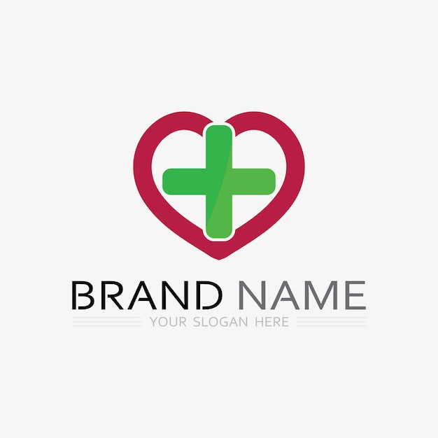 protección de la salud con diseño de logotipo de escudo plantilla de vector para compañía médica o de seguros vector