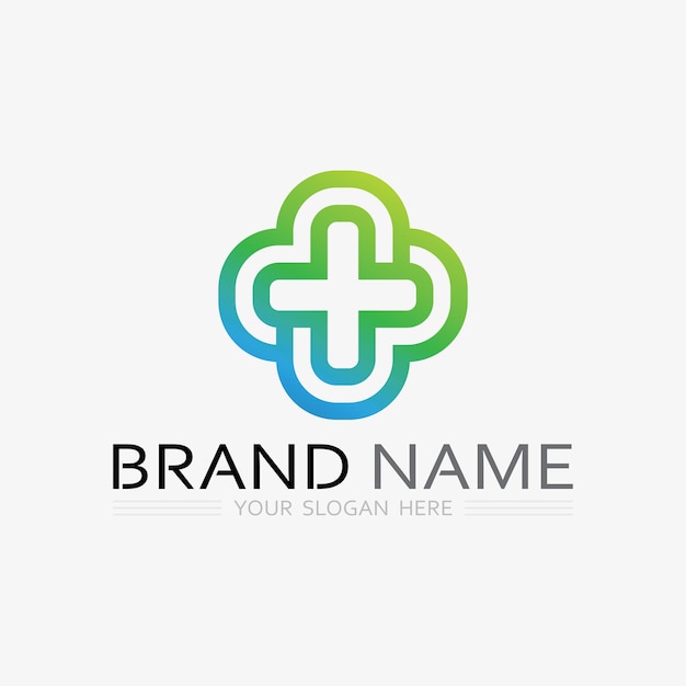protección de la salud con diseño de logotipo de escudo plantilla de vector para compañía médica o de seguros vector