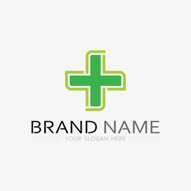 protección de la salud con diseño de logotipo de escudo plantilla vectorial para empresa médica o de seguros vector