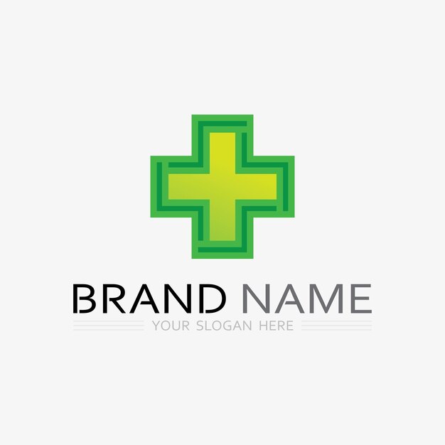 protección de la salud con diseño de logotipo de escudo plantilla vectorial para empresa médica o de seguros vector