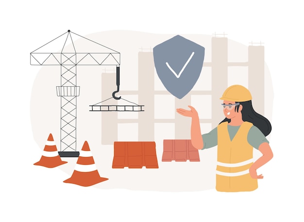 Protección del sitio de construcción ilustración del concepto de vector aislado Protección temporal de múltiples superficies prevenir daños y retrasos en edificios comerciales y proyectos de construcción concepto de vector