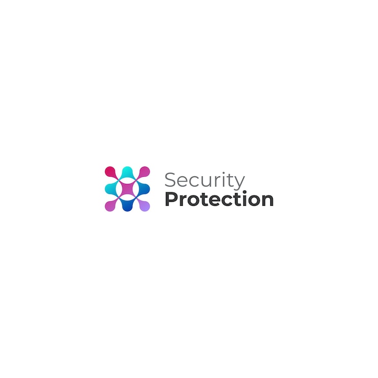 Vector protección tecnológica de seguridad logotipo del asesino de gérmenes
