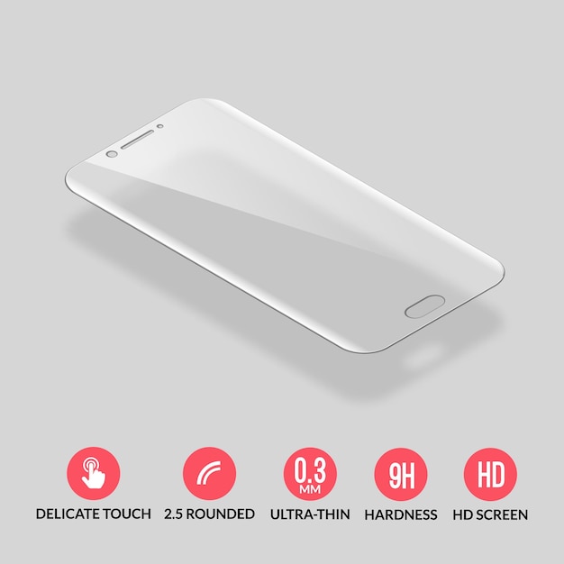 Protector de pantalla de vidrio para ilustración de teléfono inteligente
