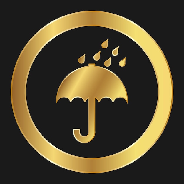 Proteger de la humedad Icono de oro simple en el embalaje y la caja del producto