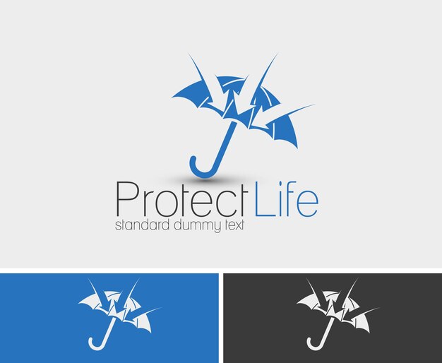 Proteger el logotipo de la vida, diseño vectorial.