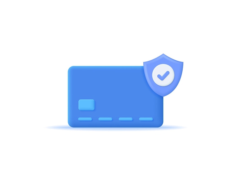 Vector proteger la tarjeta de crédito en 3d concepto vectorial de iconos realista