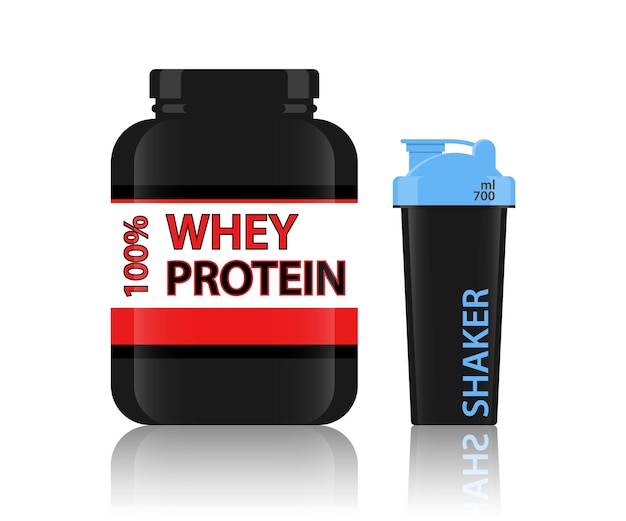 Protein Jar Proteína de suero Botella de coctelera Proteína en polvo