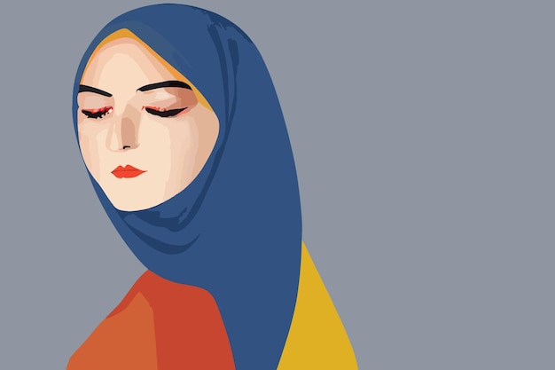 Protestas de mujeres iraníes que usan hiyab Ilustración de la cabeza de una mujer cubierta por un hiyab