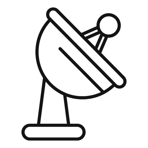 Proveedor de Internet icono de la antena de tierra contorno vector tecnología del procesador
