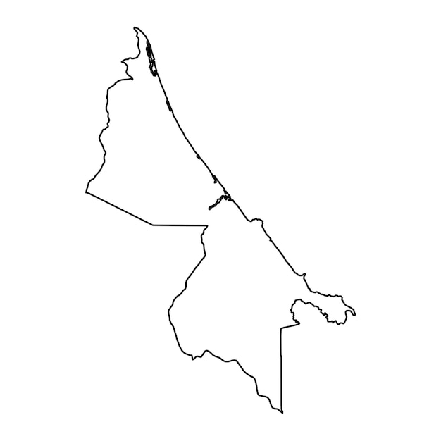 Provincia de Limón mapa división administrativa de Costa Rica Ilustración vectorial