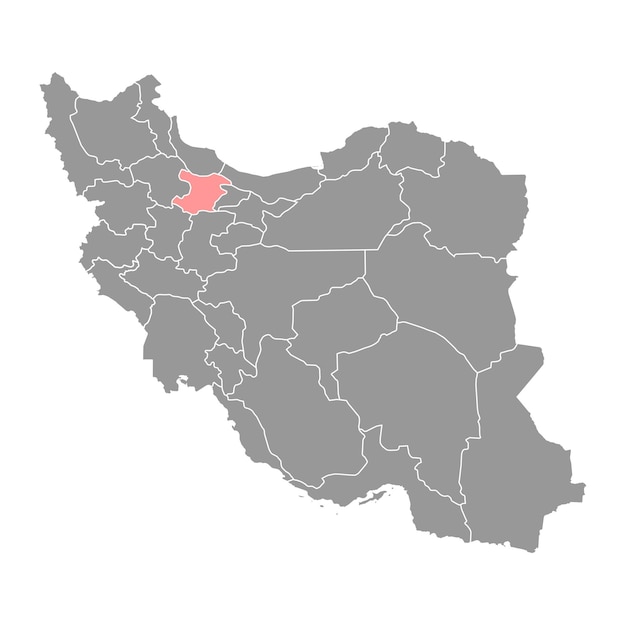 Provincia de zanjan mapa división administrativa de irán ilustración vectorial