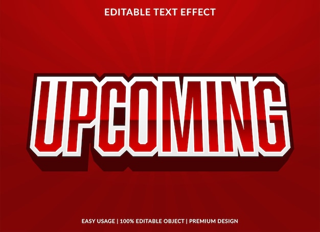 próxima plantilla de efecto de texto con uso de estilo abstracto para marca comercial y logotipo