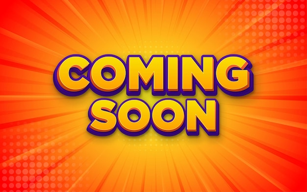 Próximamente banner con efecto de texto editable en 3d