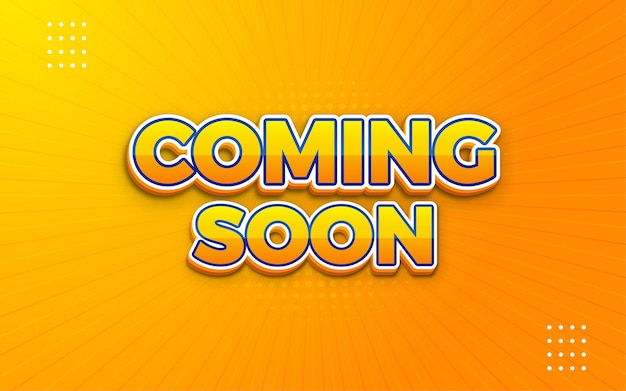 Próximamente banner con efecto de texto editable en 3d