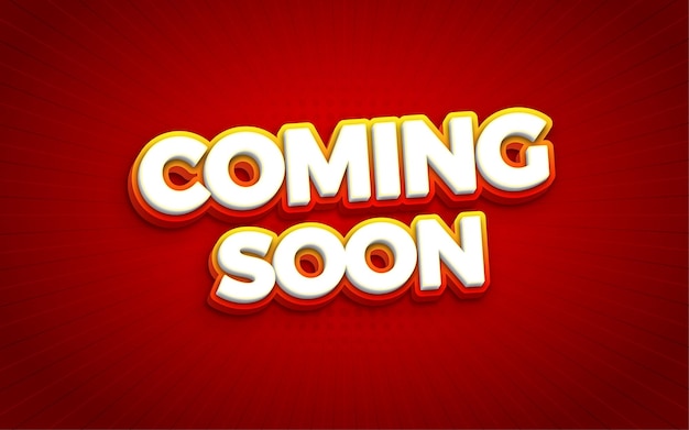 Próximamente banner con efecto de texto editable en 3d